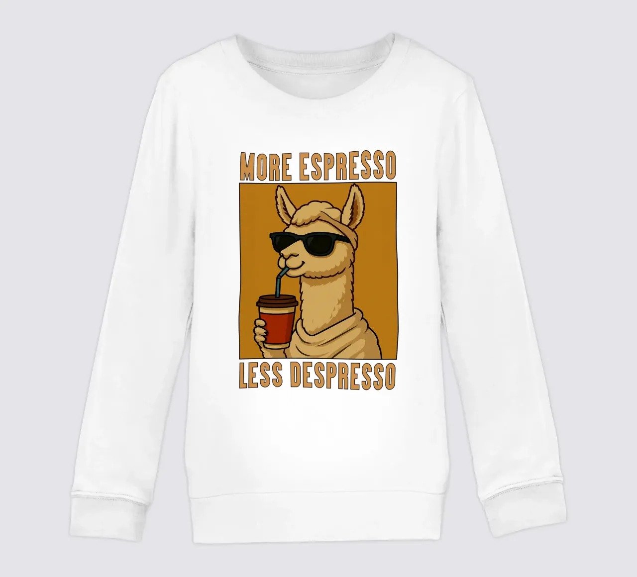 More Espresso Less Despresso Llama felpa bambino da the gindils