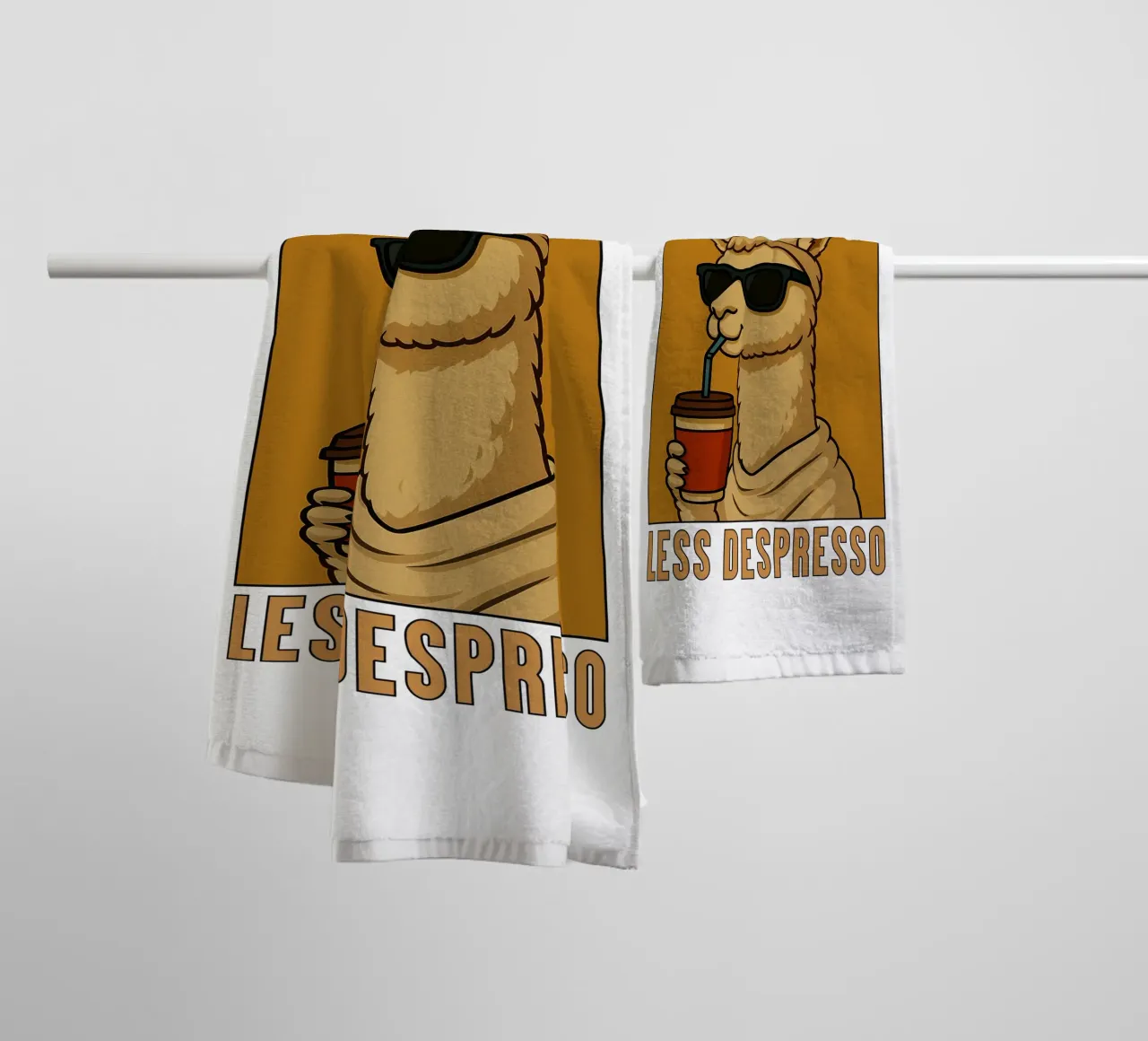 More Espresso Less Despresso Llama asciugamano da bagno da the gindils