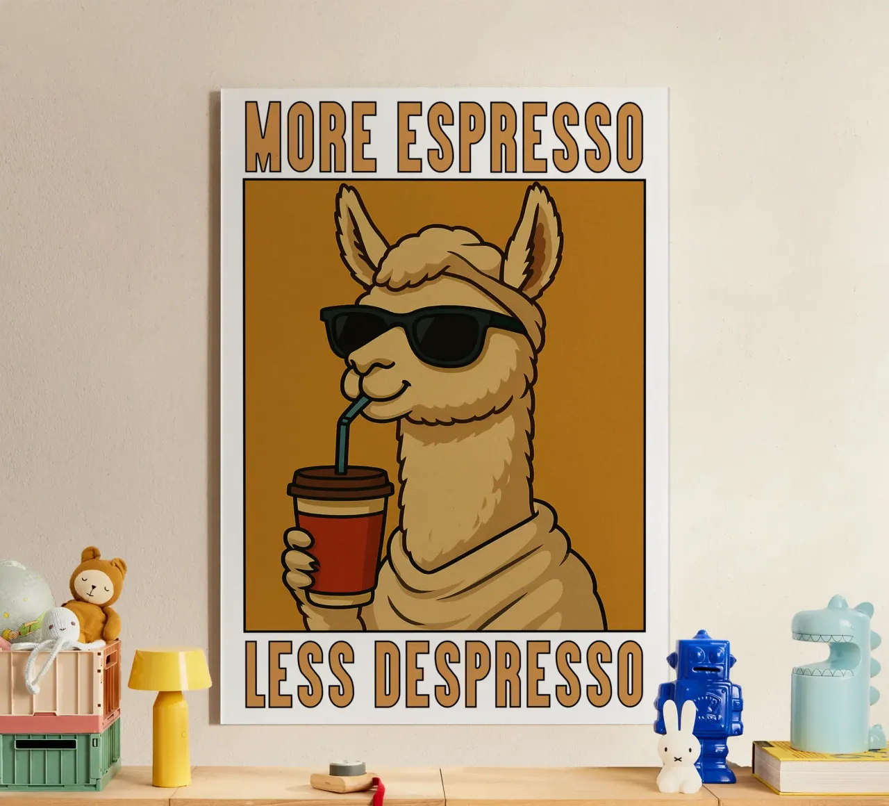 More Espresso Less Despresso Llama plexiglass da the gindils