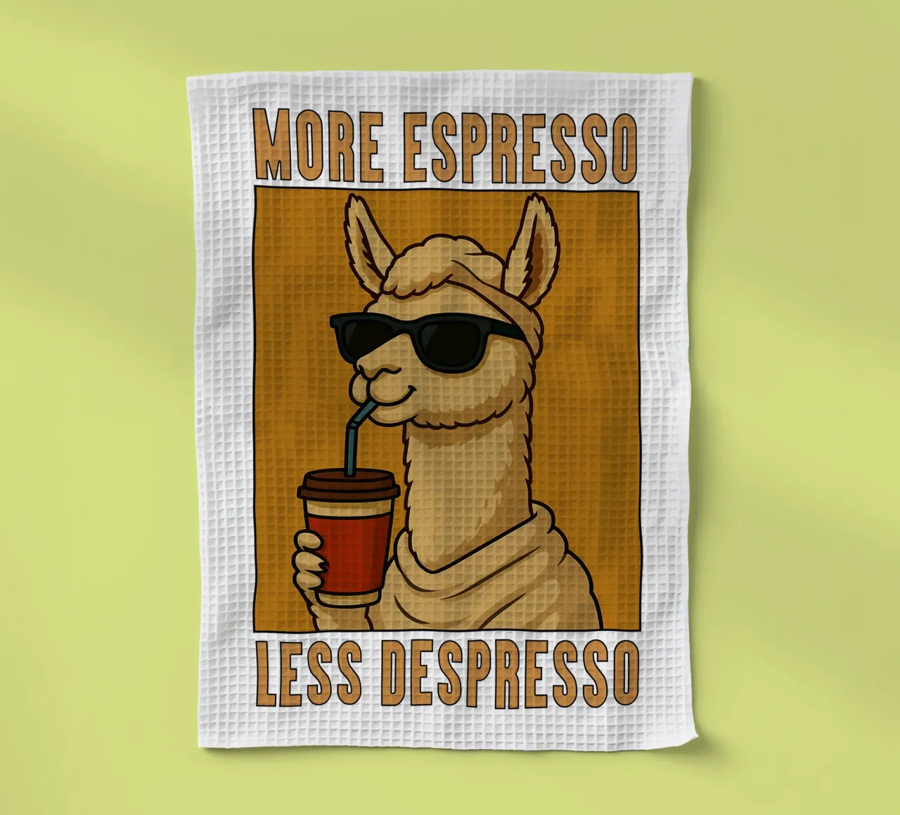 More Espresso Less Despresso Llama canovaccio da cucina da the gindils