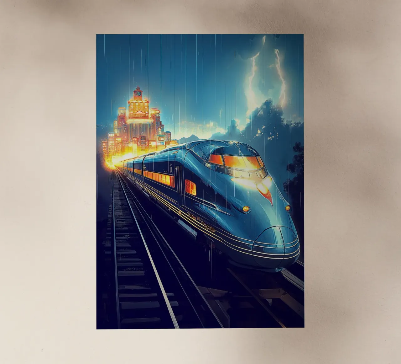 Treno Art Deco pellicola backlit da Fleur de Lys