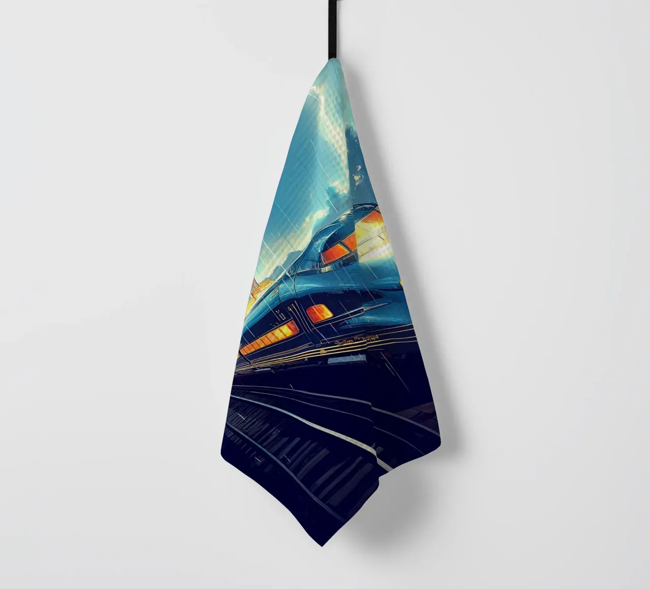 Art Deco Train tea towel by Fleur de Lys
