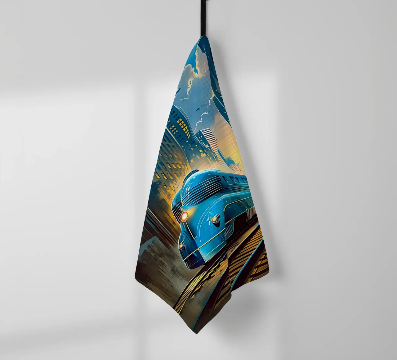 Treno Art Deco canovaccio da cucina da Fleur de Lys
