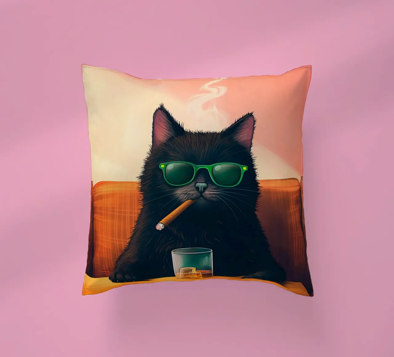Gatto che fuma cuscino da Fleur de Lys