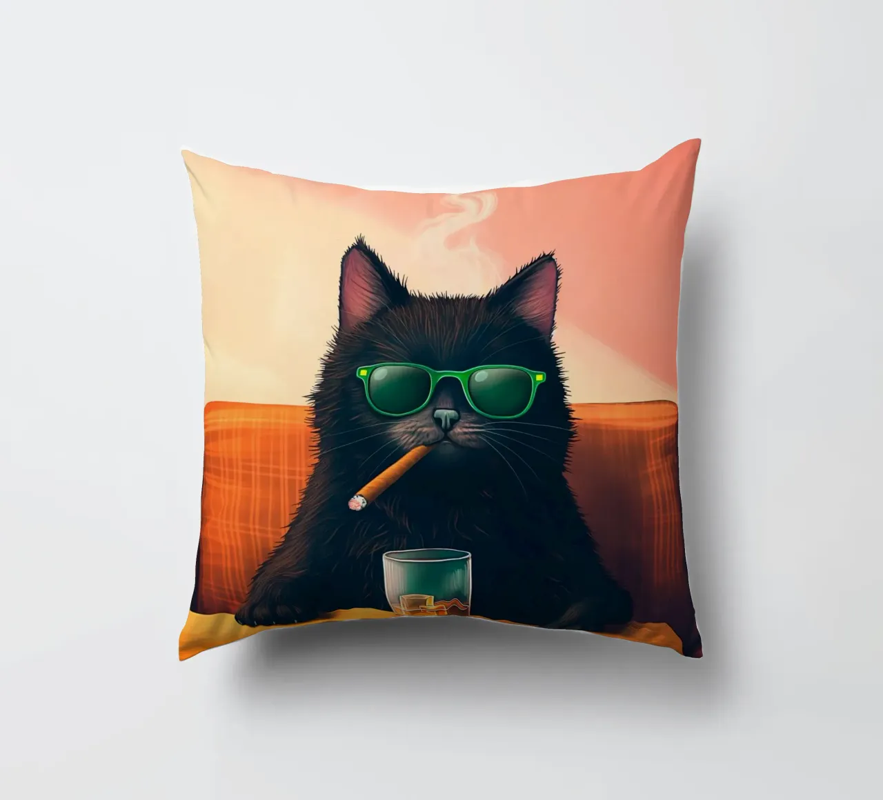 Gatto che fuma cuscino da Fleur de Lys