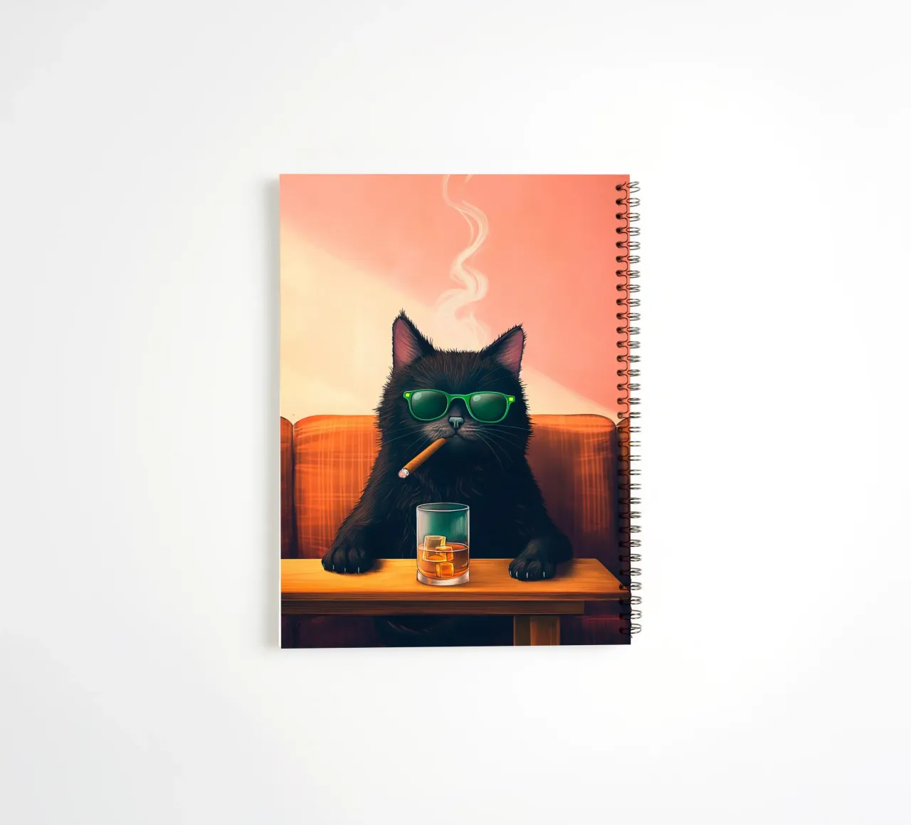 Gatto che fuma diario ad anelli da Fleur de Lys