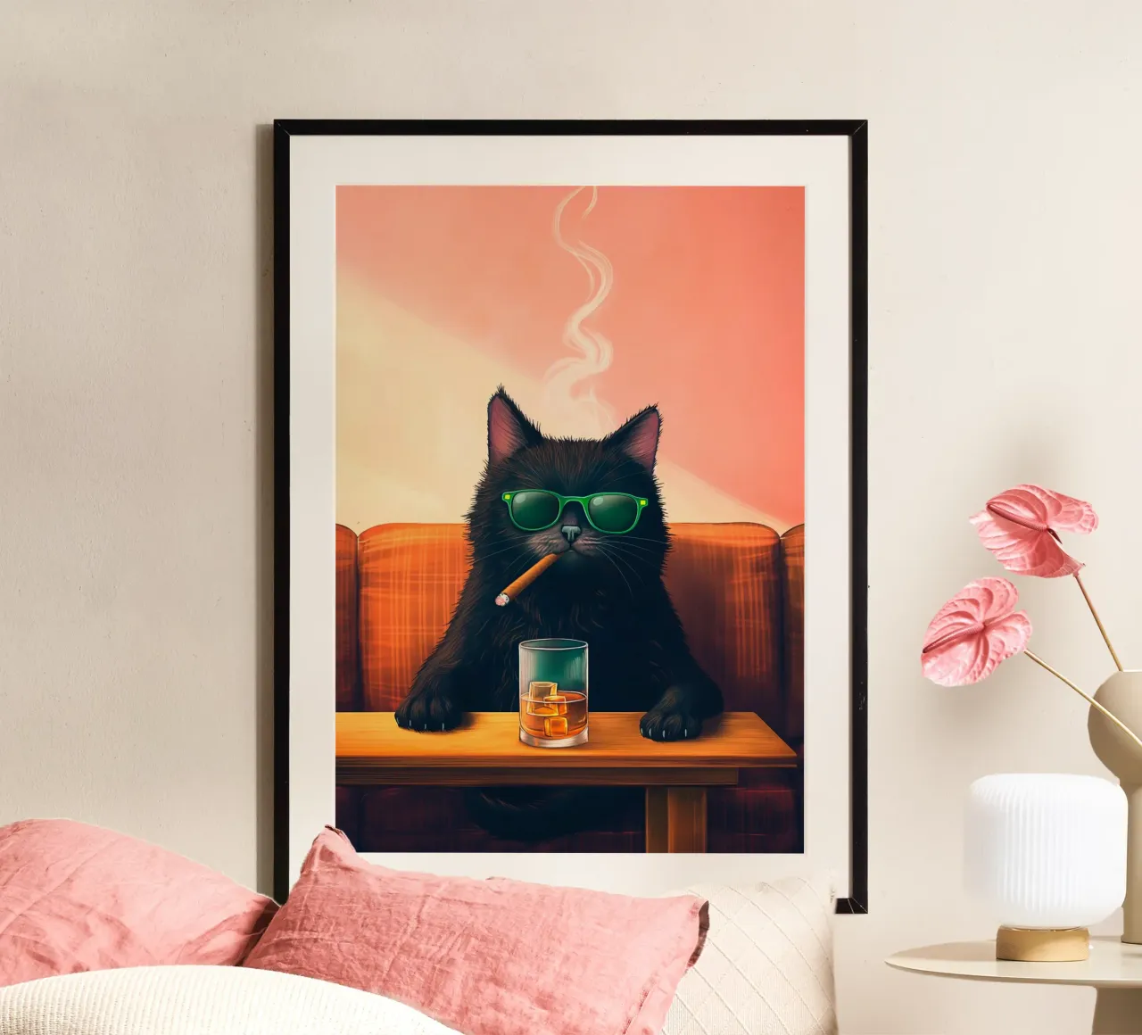 Cat Smoking hahnemühle by Fleur de Lys