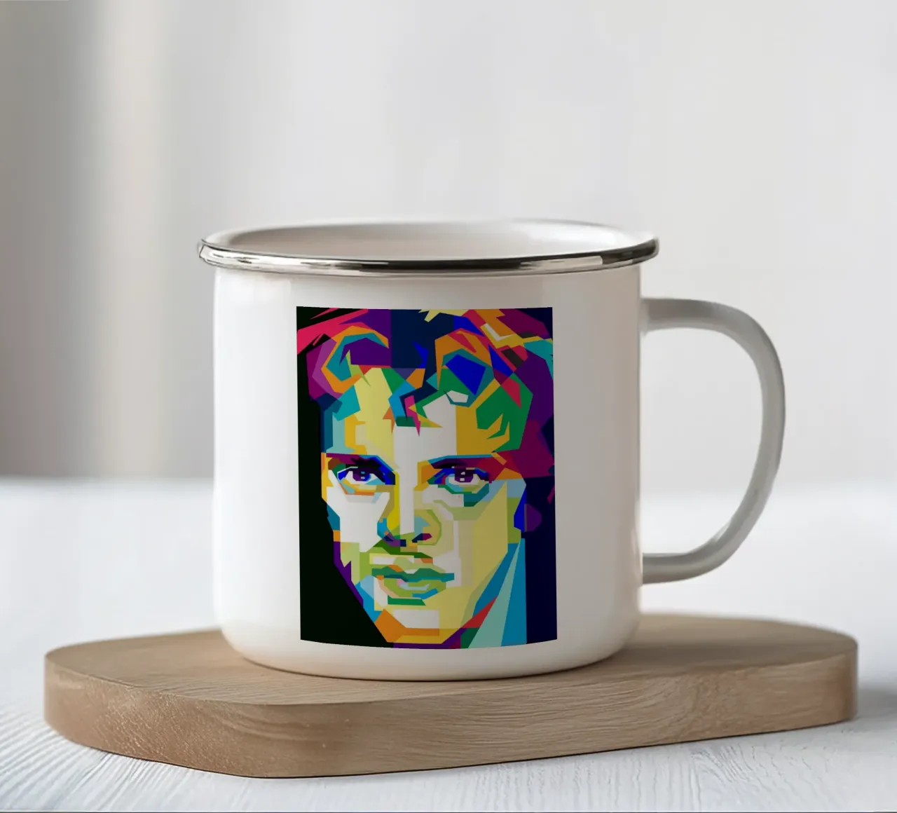 Stewart Copeland musicista batterista WPAP Trending Now tazza in smalto da Artkreator