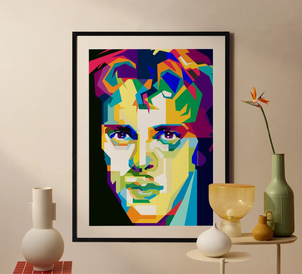 Stewart Copeland Tambor Músico WPAP Trending Now poster con marco de plástico de Artkreator