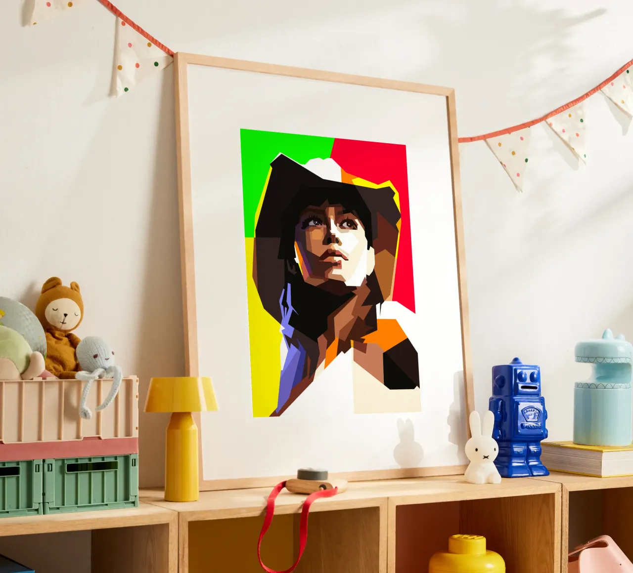 Jessica Biel Attrice di Hollywood WPAP Trending Now poster con telaio in legno da Artkreator