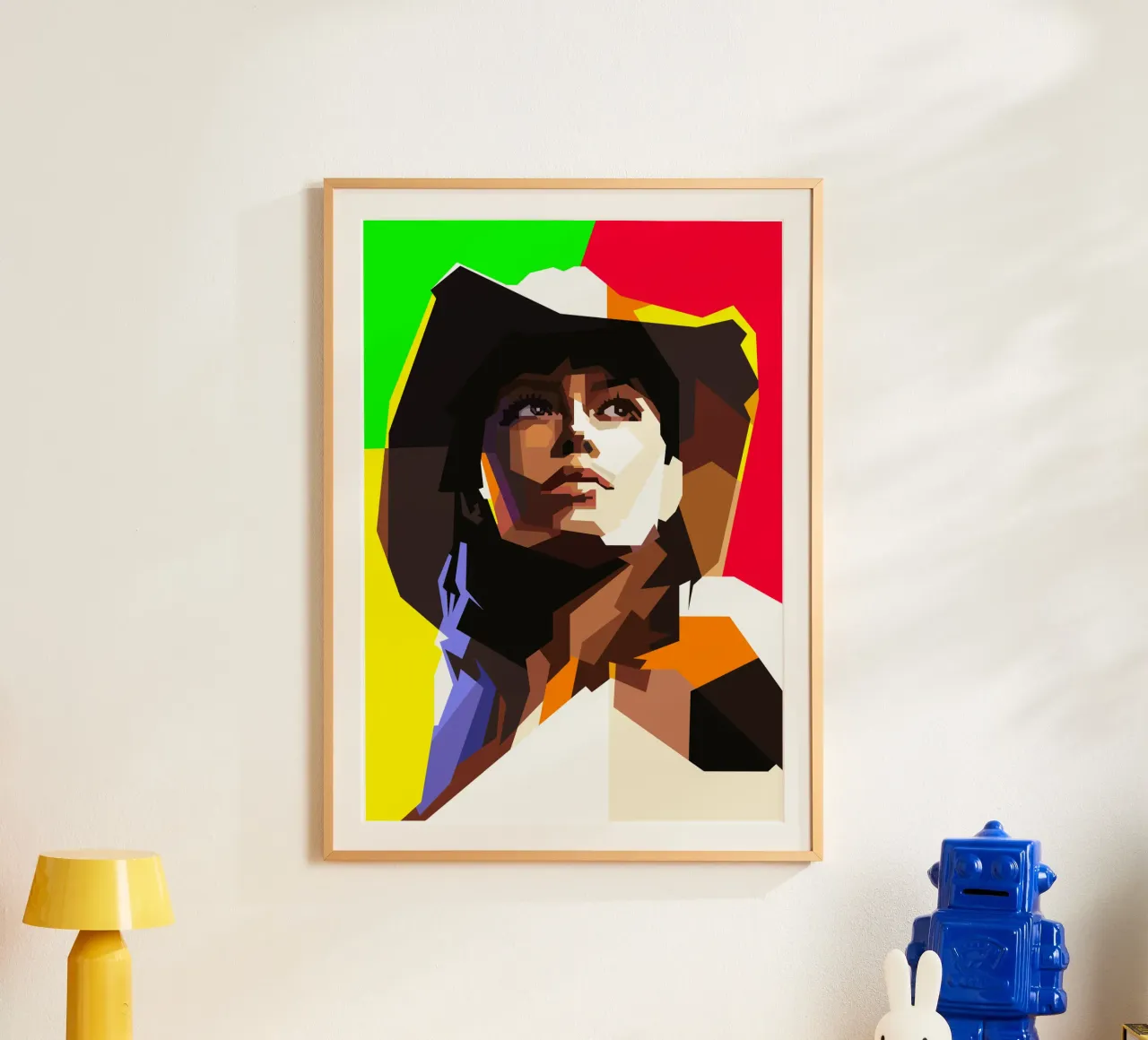 Jessica Biel Attrice di Hollywood WPAP Trending Now poster con telaio in legno da Artkreator