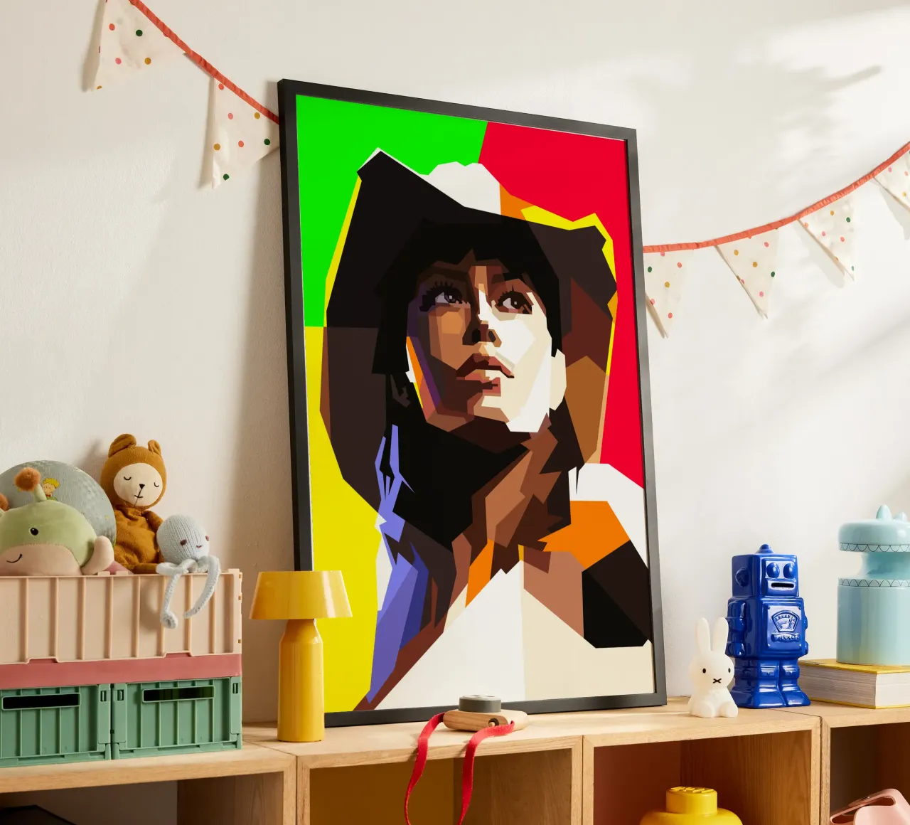 Jessica Biel Attrice di Hollywood WPAP Trending Now poster con telaio in legno da Artkreator