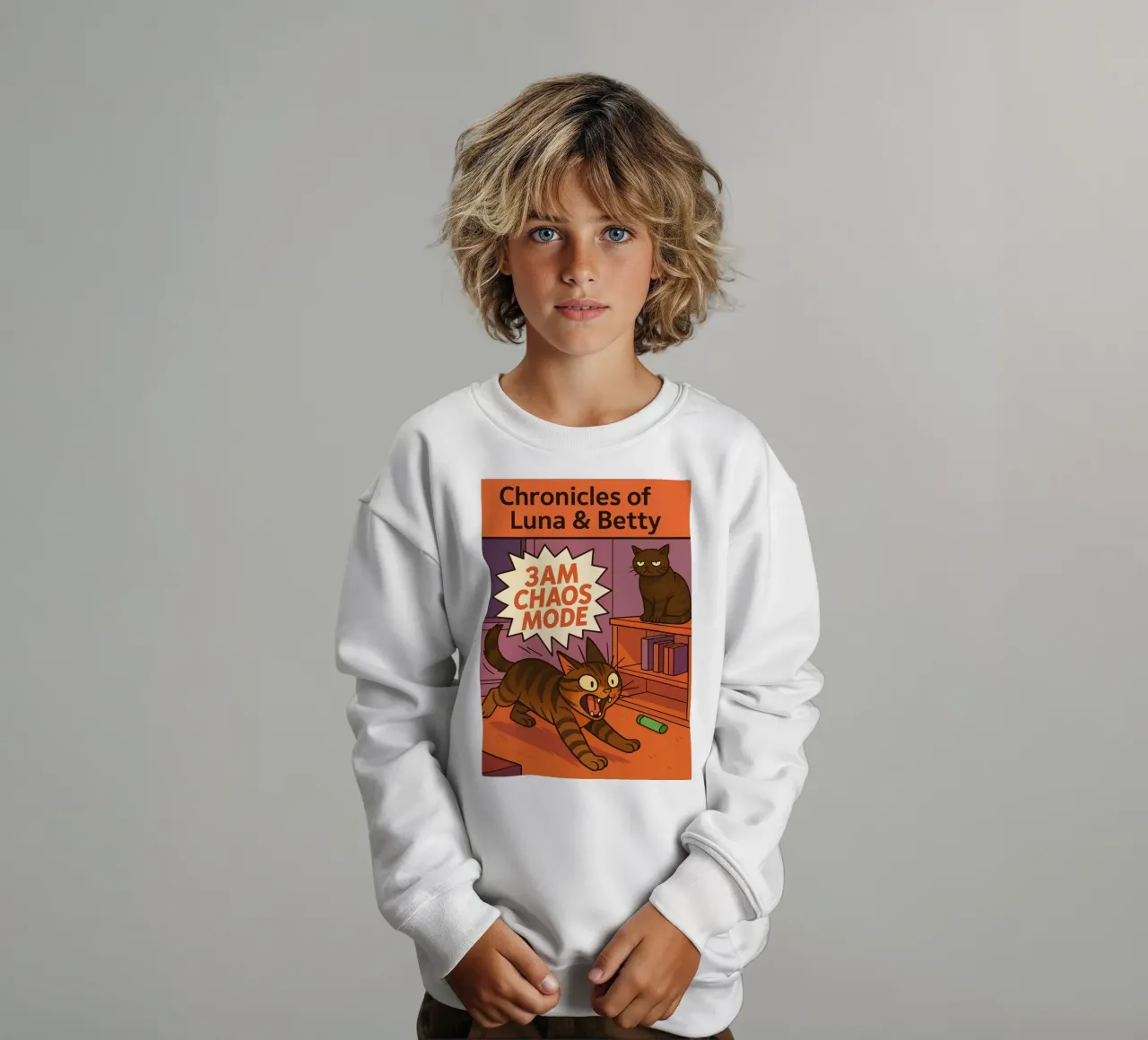 3am chaos mode funny Cat sudadera para niño de the gindils