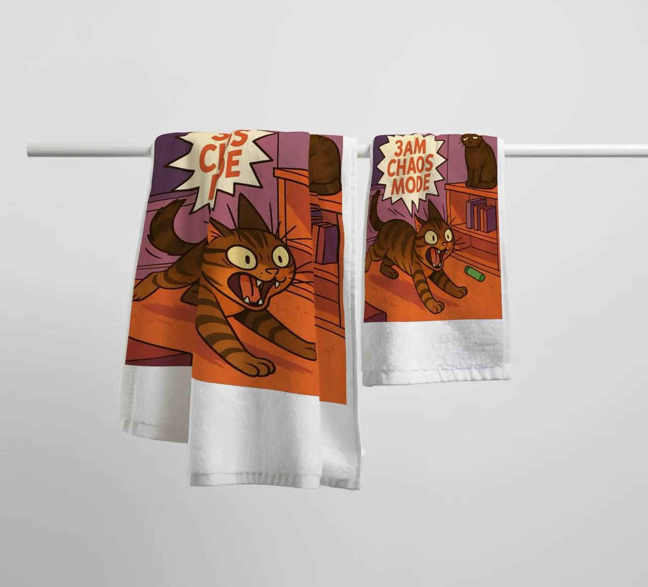 3am chaos mode funny Cat towel by the gindils