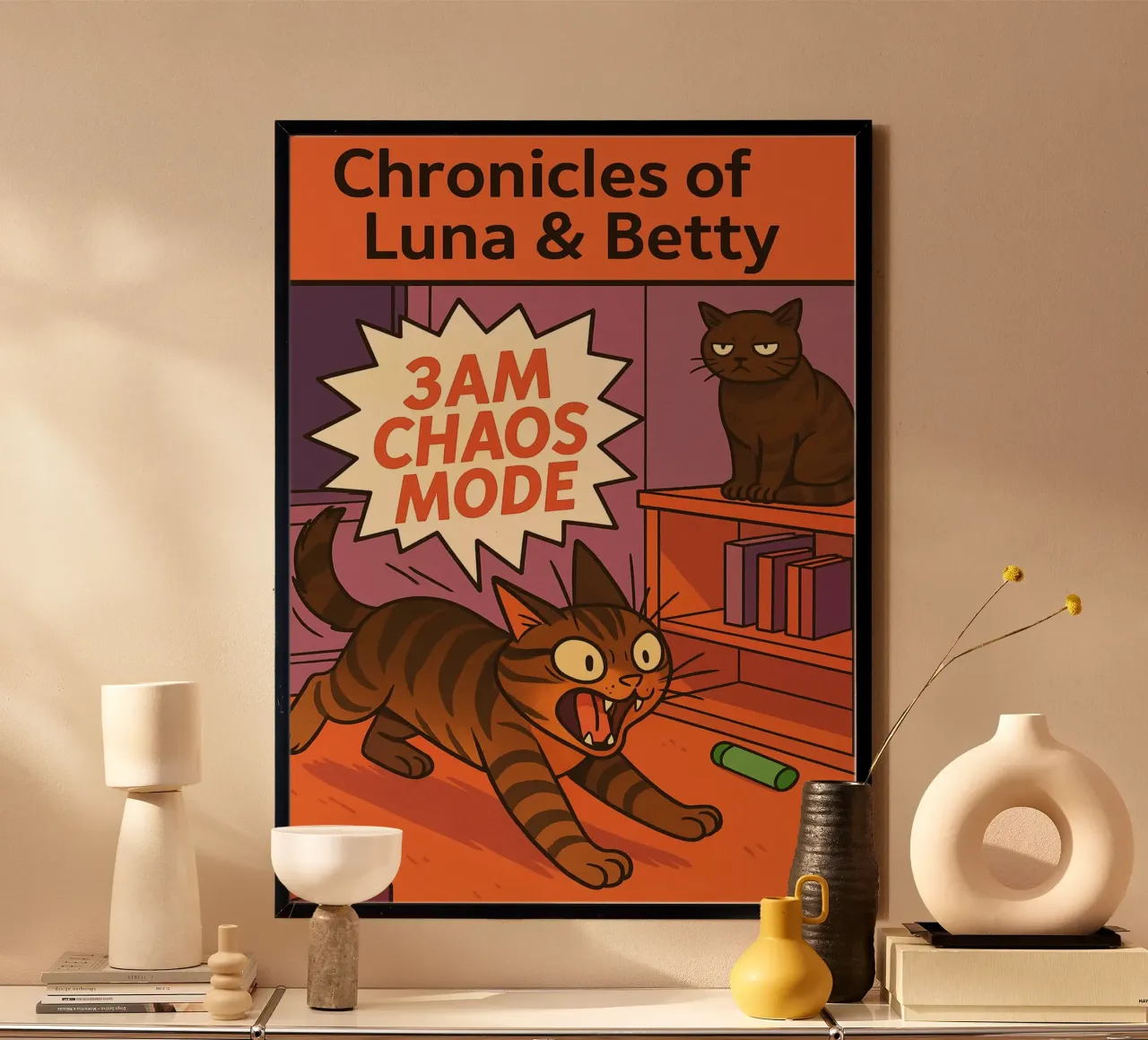 3am chaos mode funny Cat poster con marco de aluminio de the gindils