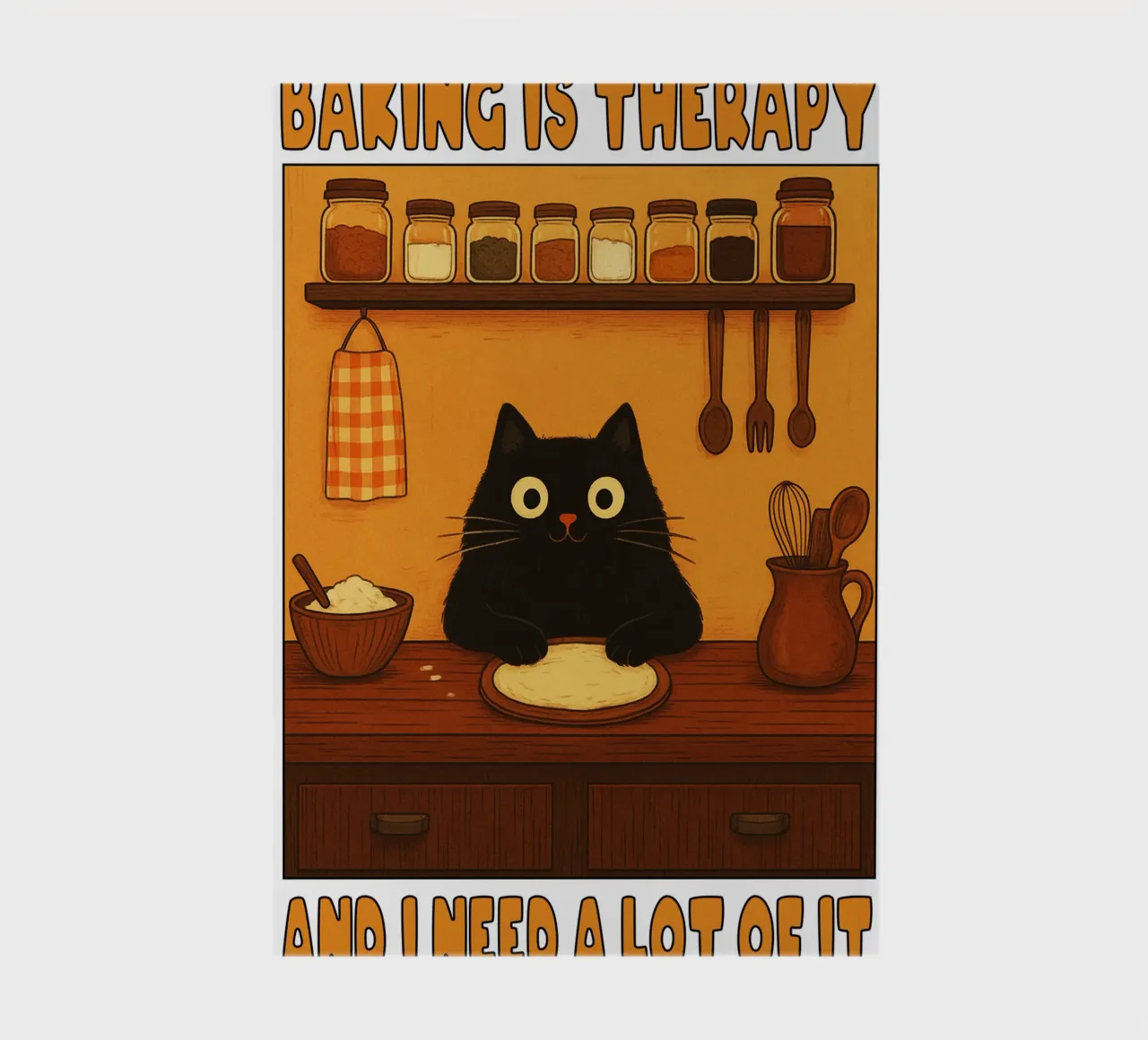 Baking Is Therapy And I Need a Lot of It Cute Cat notebook by the gindils