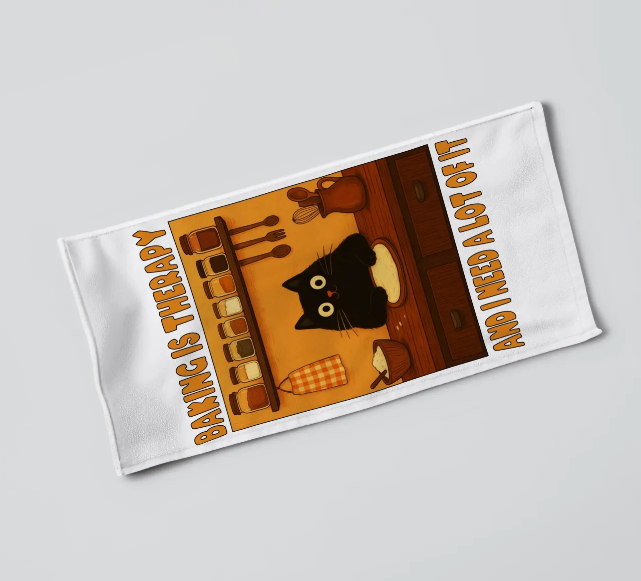 Baking Is Therapy And I Need a Lot of It Cute Cat towel by the gindils