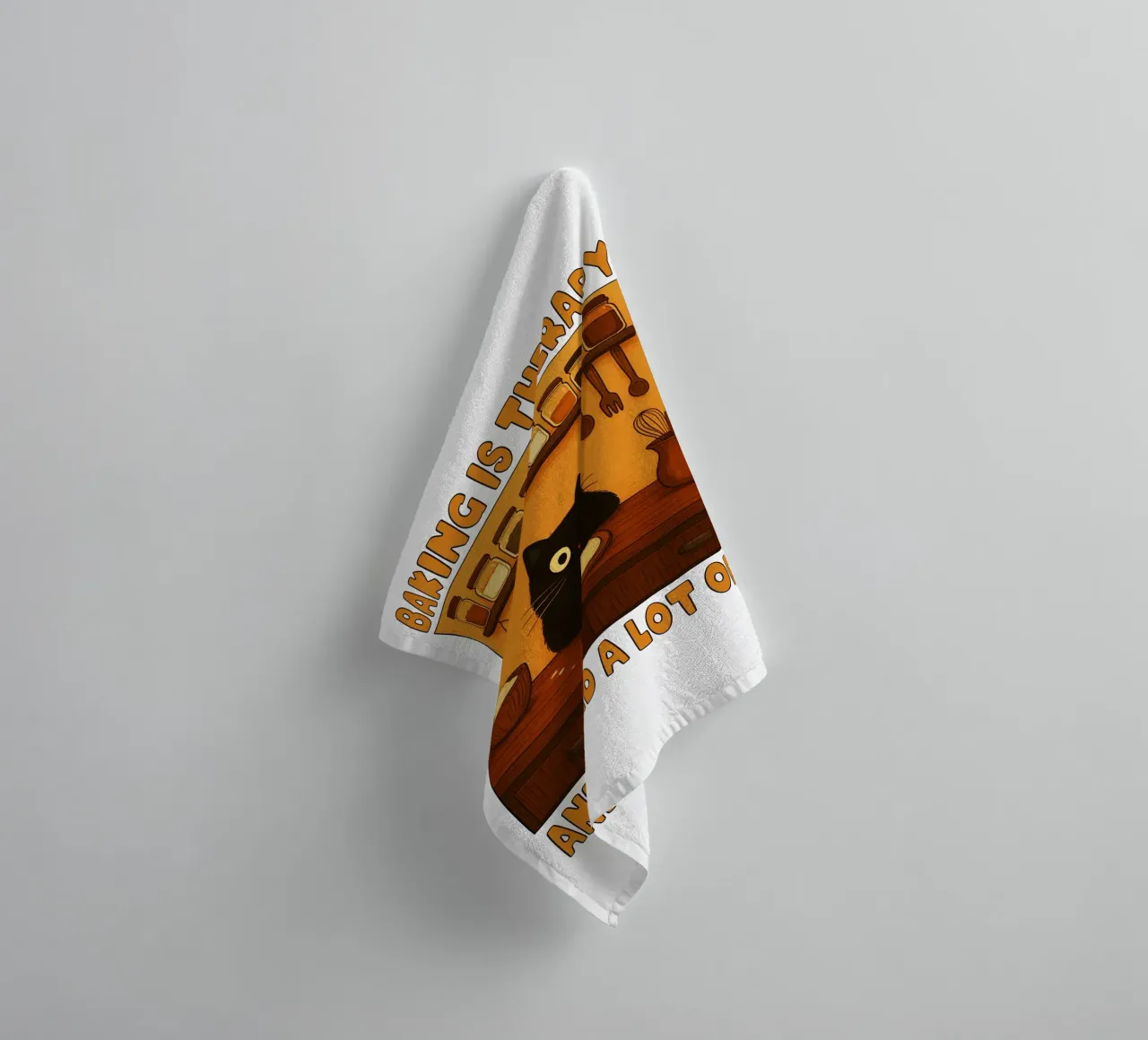 Baking Is Therapy And I Need a Lot of It Cute Cat towel by the gindils