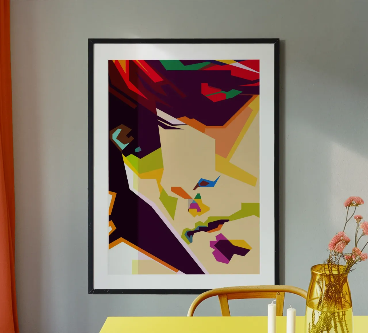 George Harrison Chitarra Musicista WPAP Trending Now poster con telaio in alluminio da Artkreator