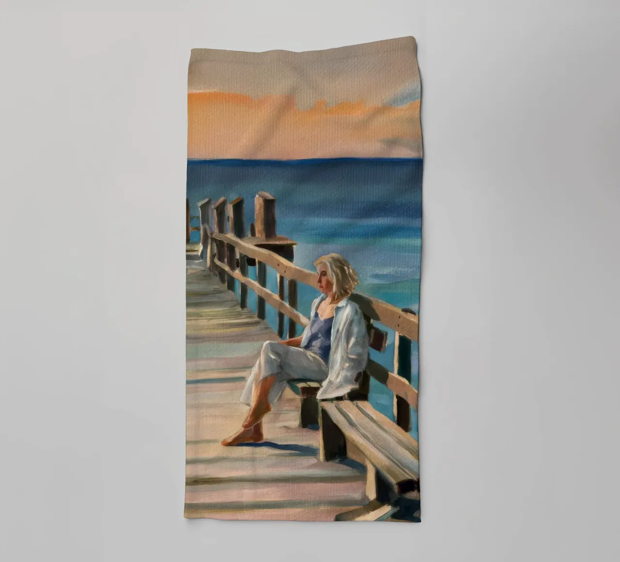 Wooden Pier Rest towel by Mystic Grain