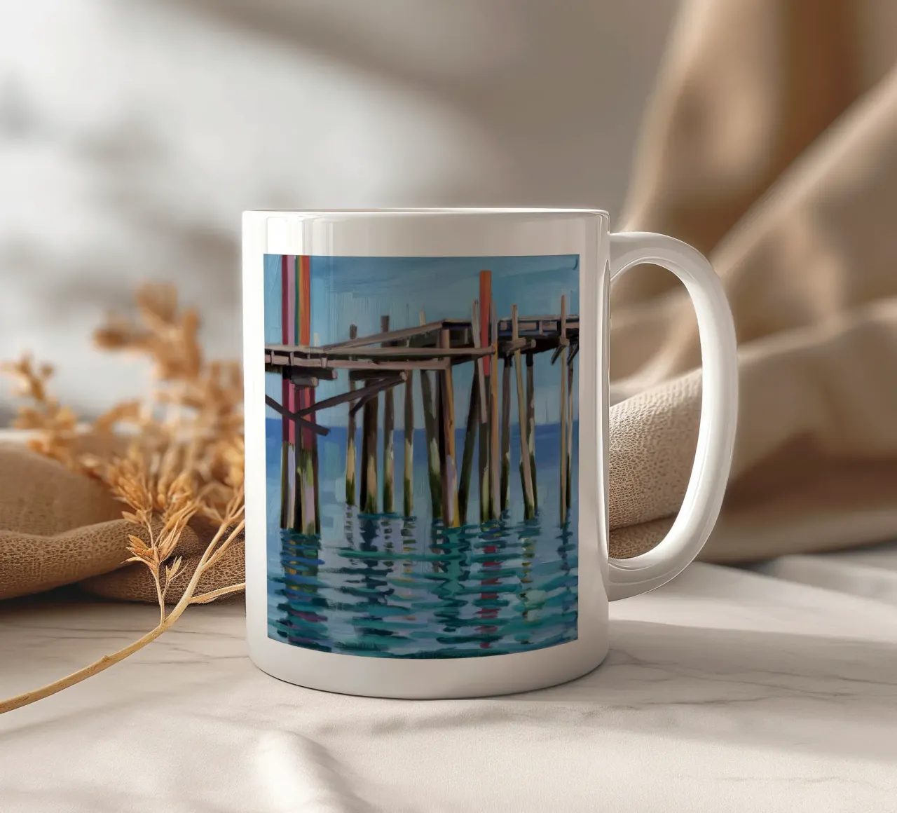 Oude Pier Echo keramische mok van Mystic Grain