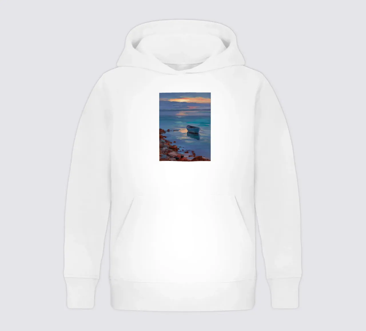 Barco a la deriva en el crepúsculo sudadera con capucha para niño de Mystic Grain