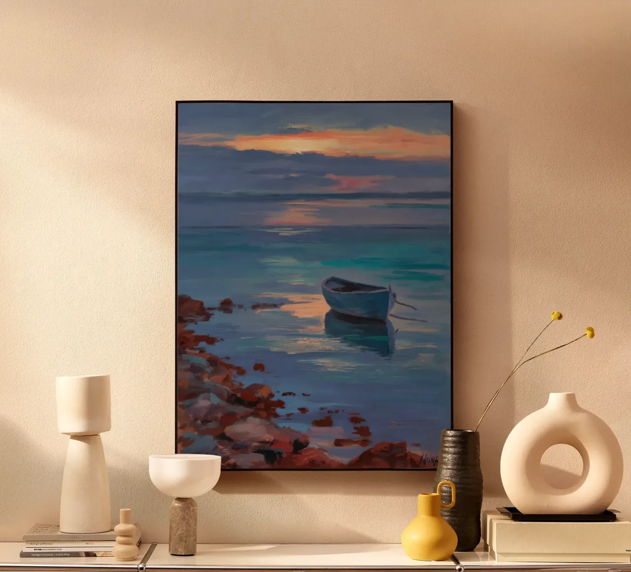 Twilight Boat Drift alu-dibond by Mystic Grain