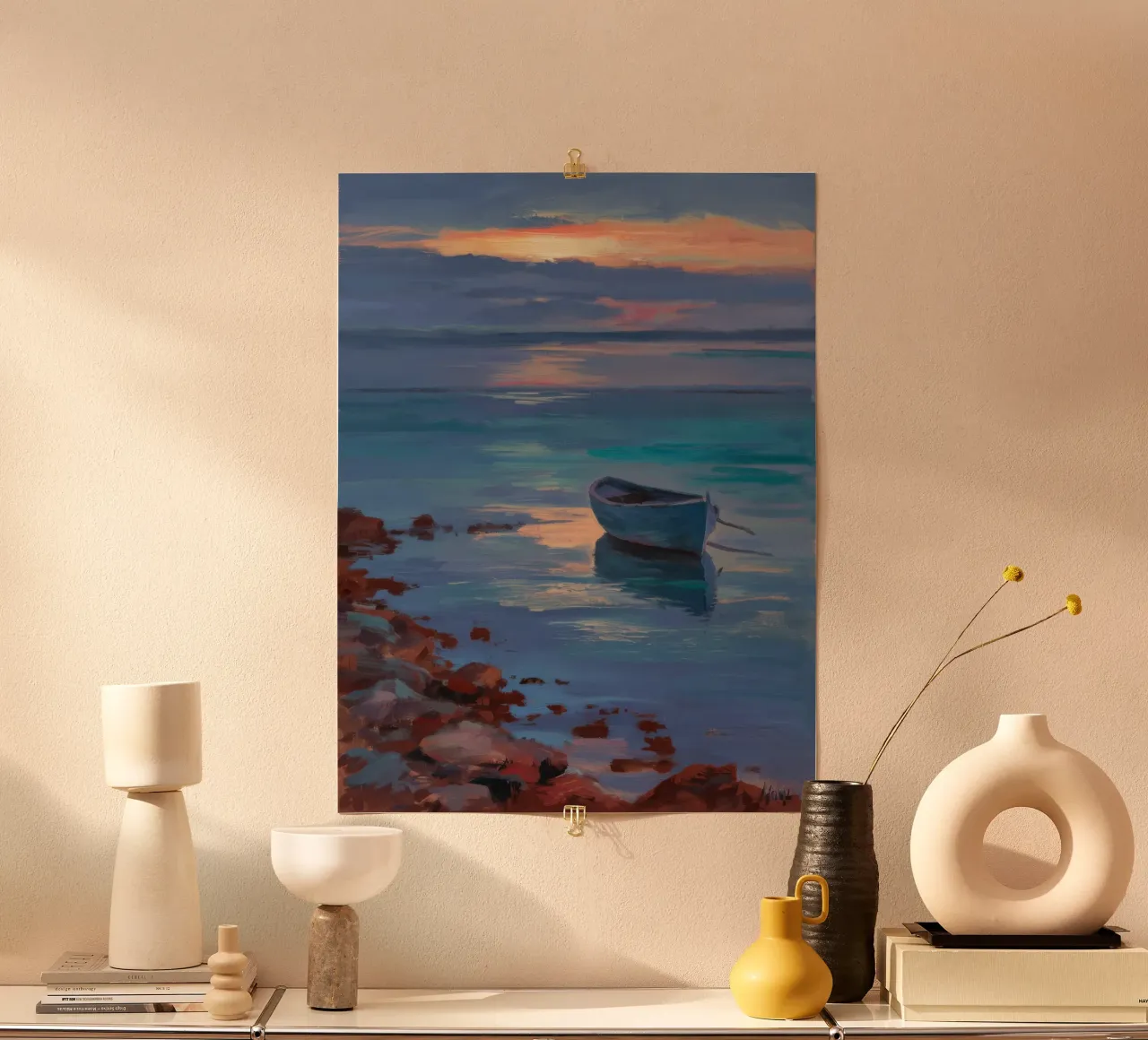 Twilight Boat Drift poster by Mystic Grain