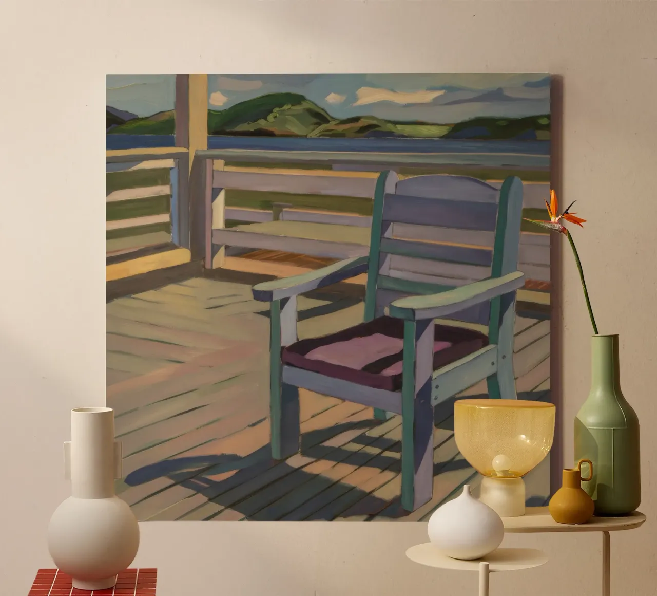 Veranda Stoel Schaduwen canvas van Mystic Grain