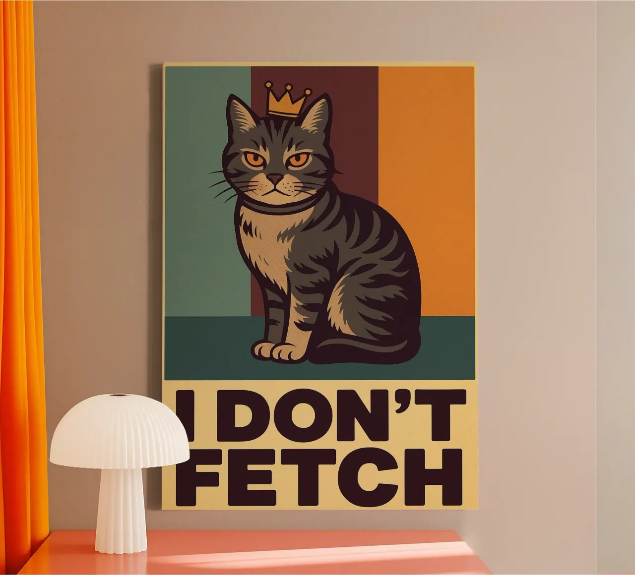 i dont fetch funny Cat canvas by the gindils