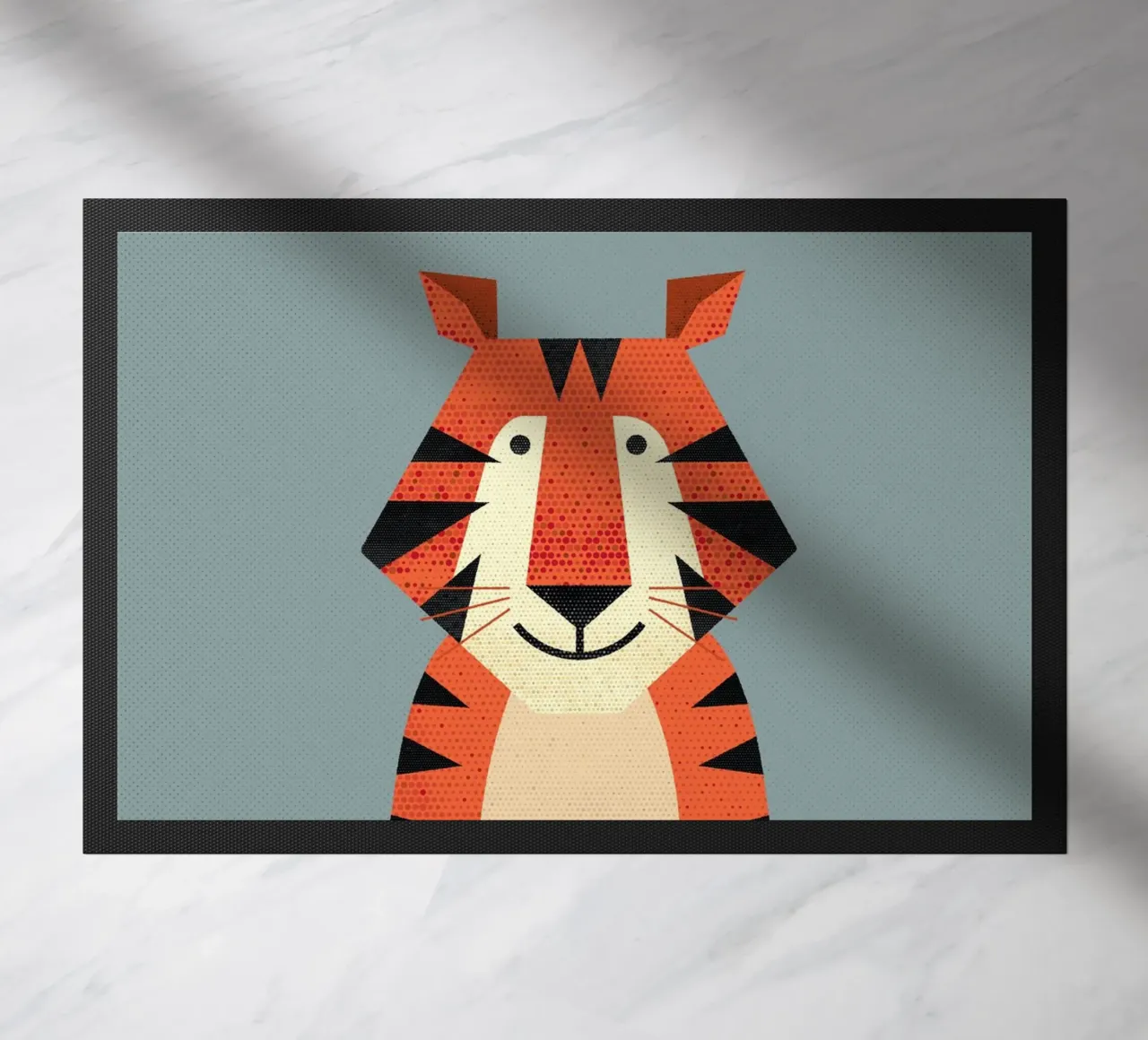 Whimsy Tiger doormat by The Printed Sparrow