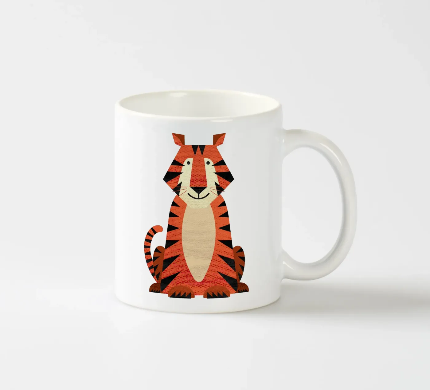 Whimsy Tiger ceramic mug by The Printed Sparrow