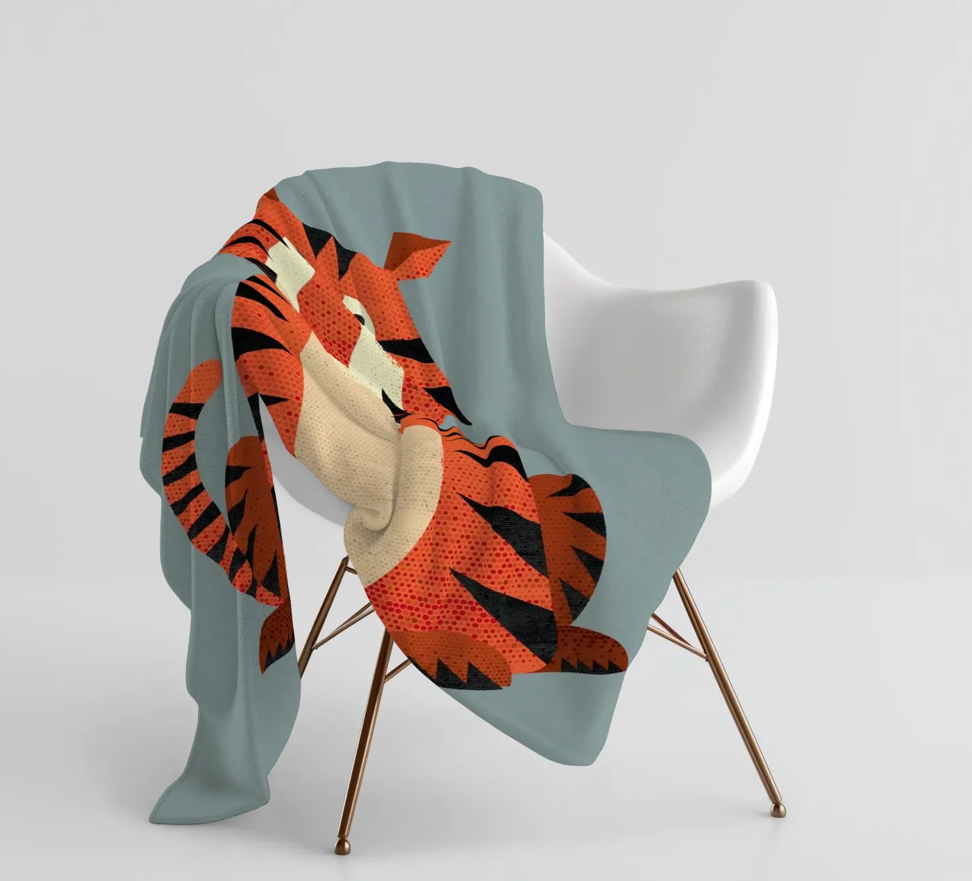 Whimsy Tiger Fleecedecke von The Printed Sparrow