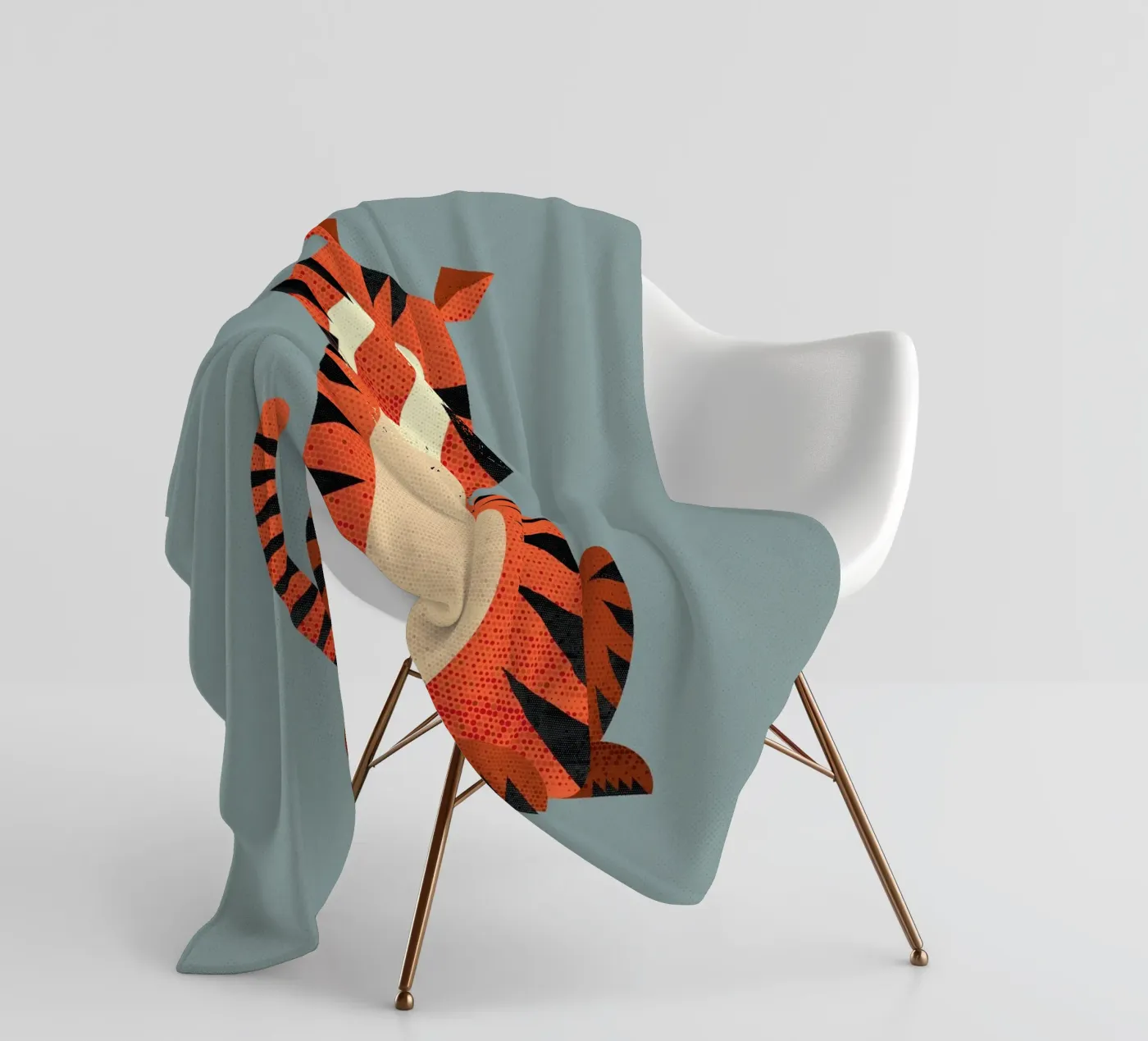 Whimsy Tiger Fleecedecke von The Printed Sparrow