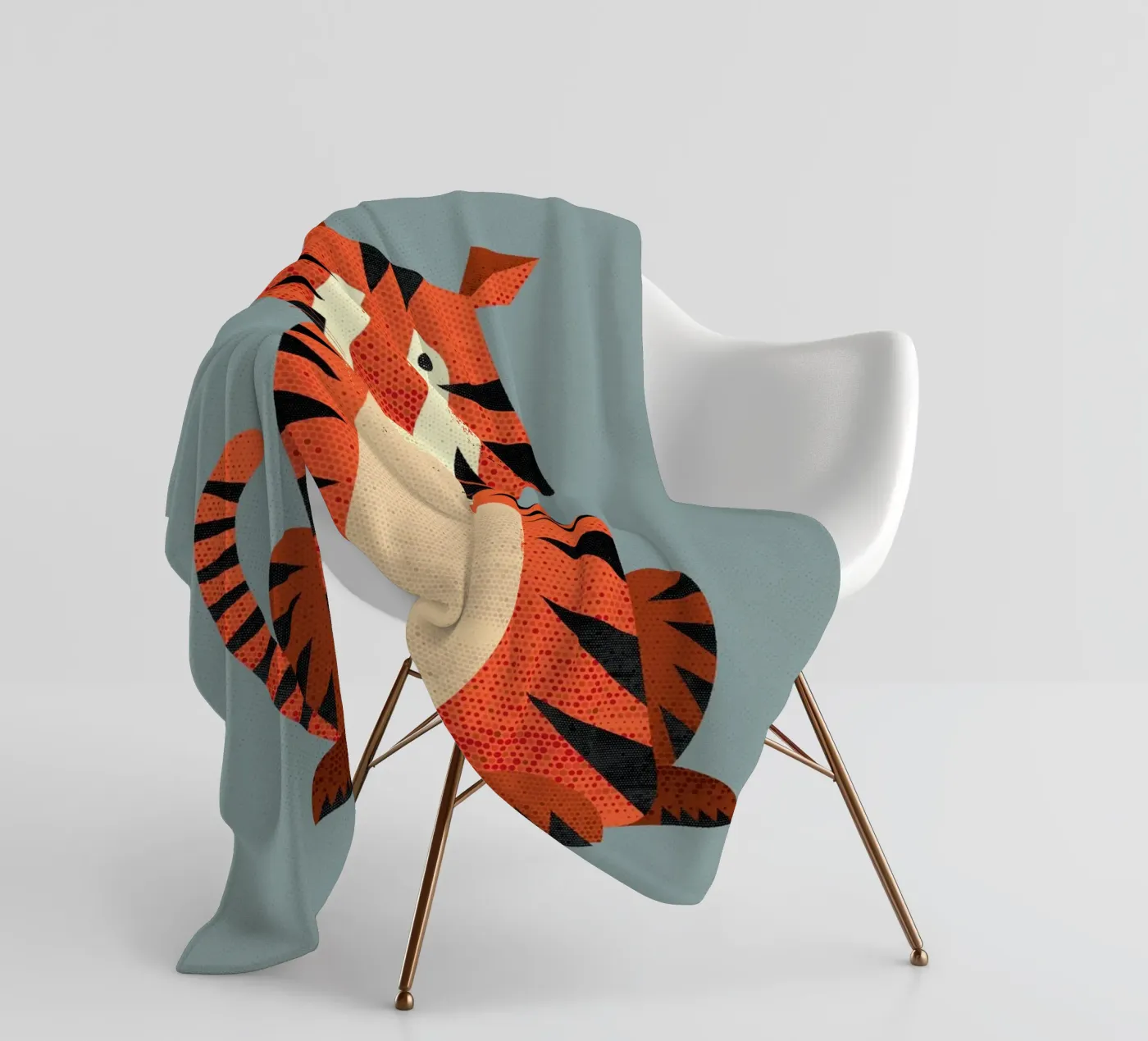 Whimsy Tiger Fleecedecke von The Printed Sparrow