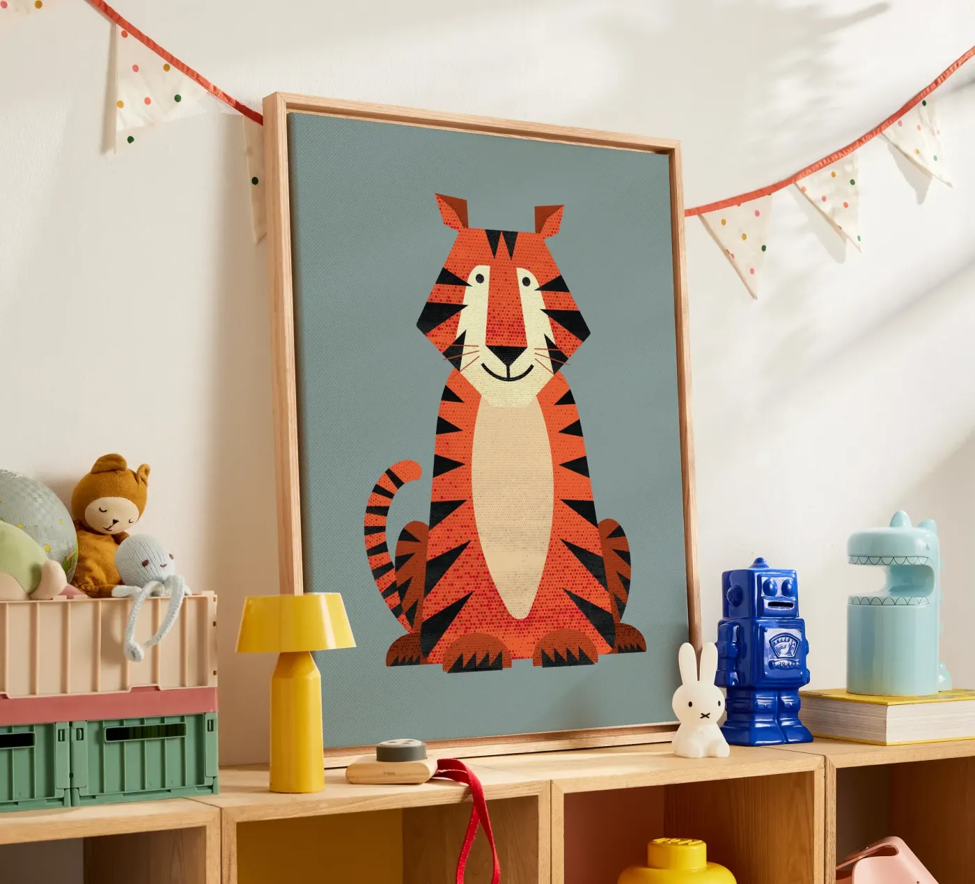 Whimsy Tiger canvas by The Printed Sparrow
