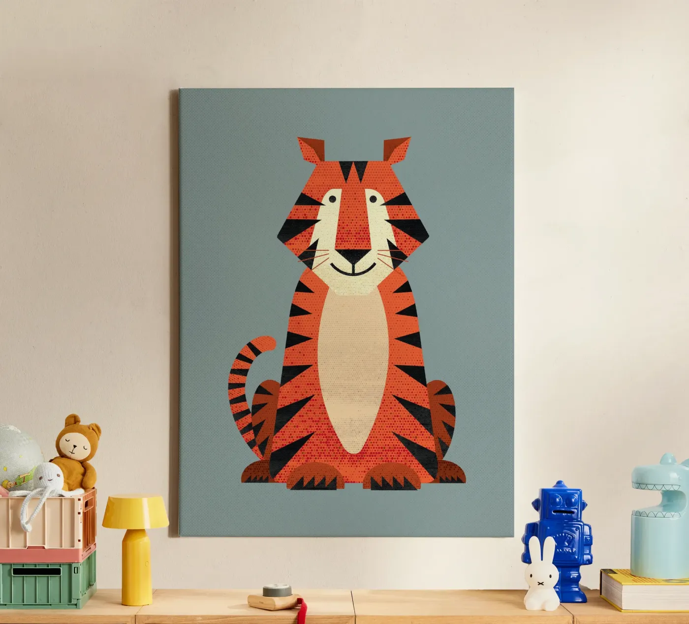 Whimsy Tiger canvas by The Printed Sparrow