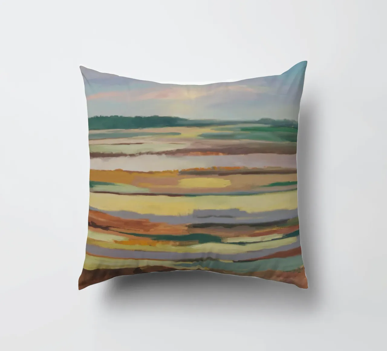 Salt Marsh Mosaic decorative cushion by Mystic Grain