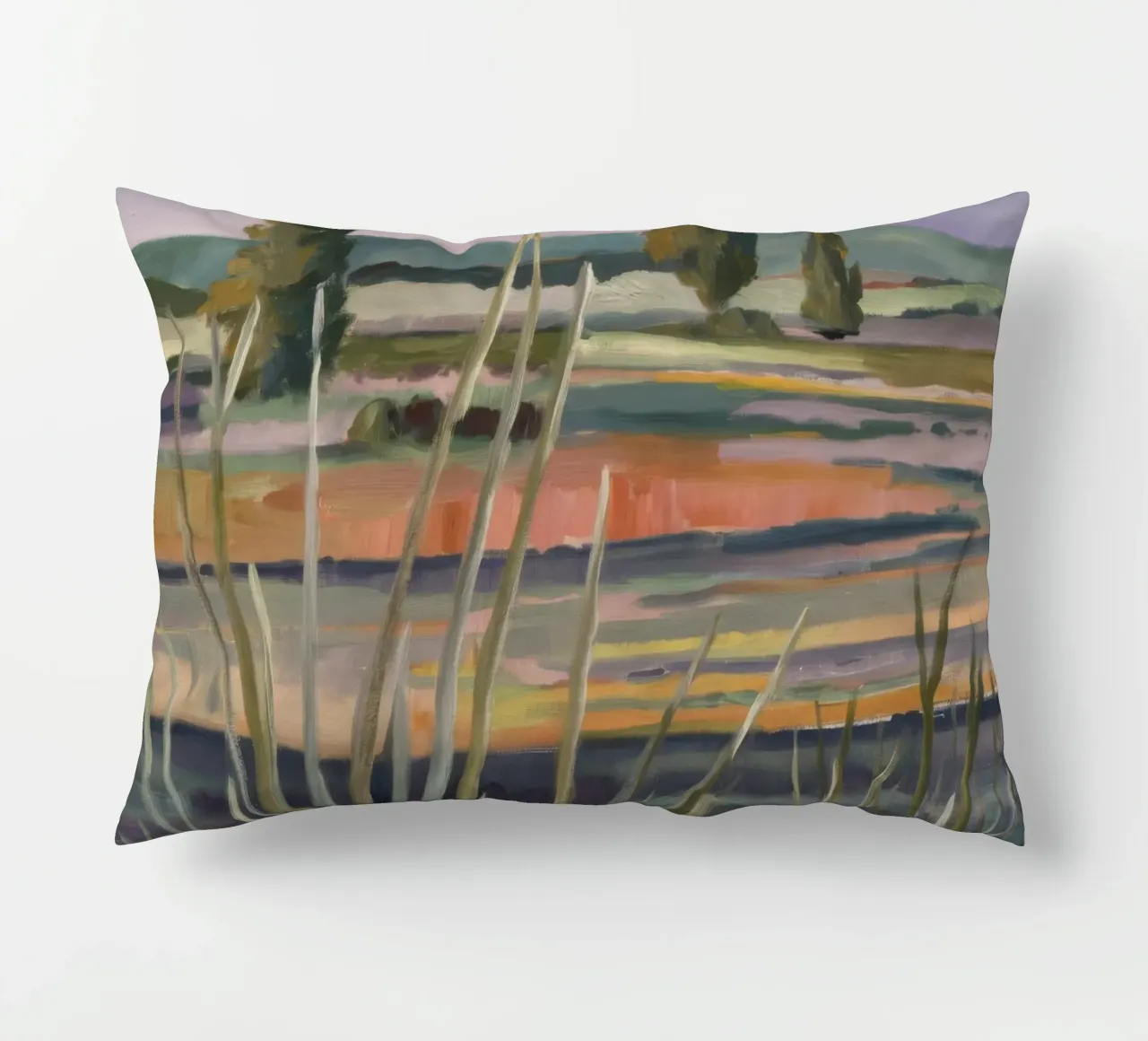Grassy Wetland Calm decorative cushion by Mystic Grain