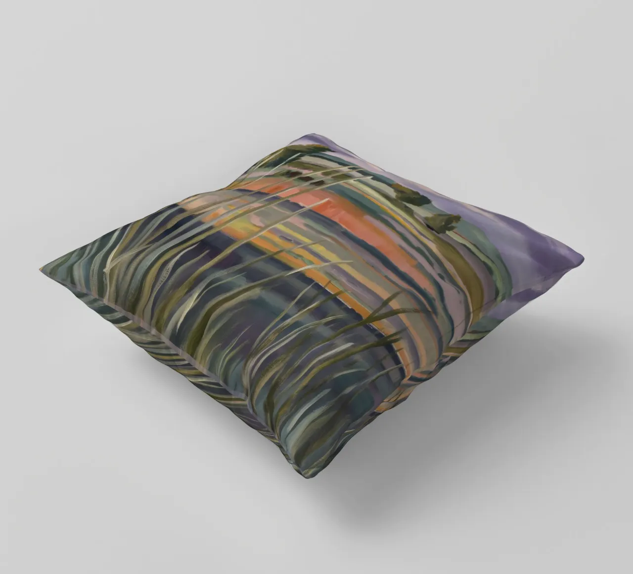 Grassy Wetland Calm decorative cushion by Mystic Grain