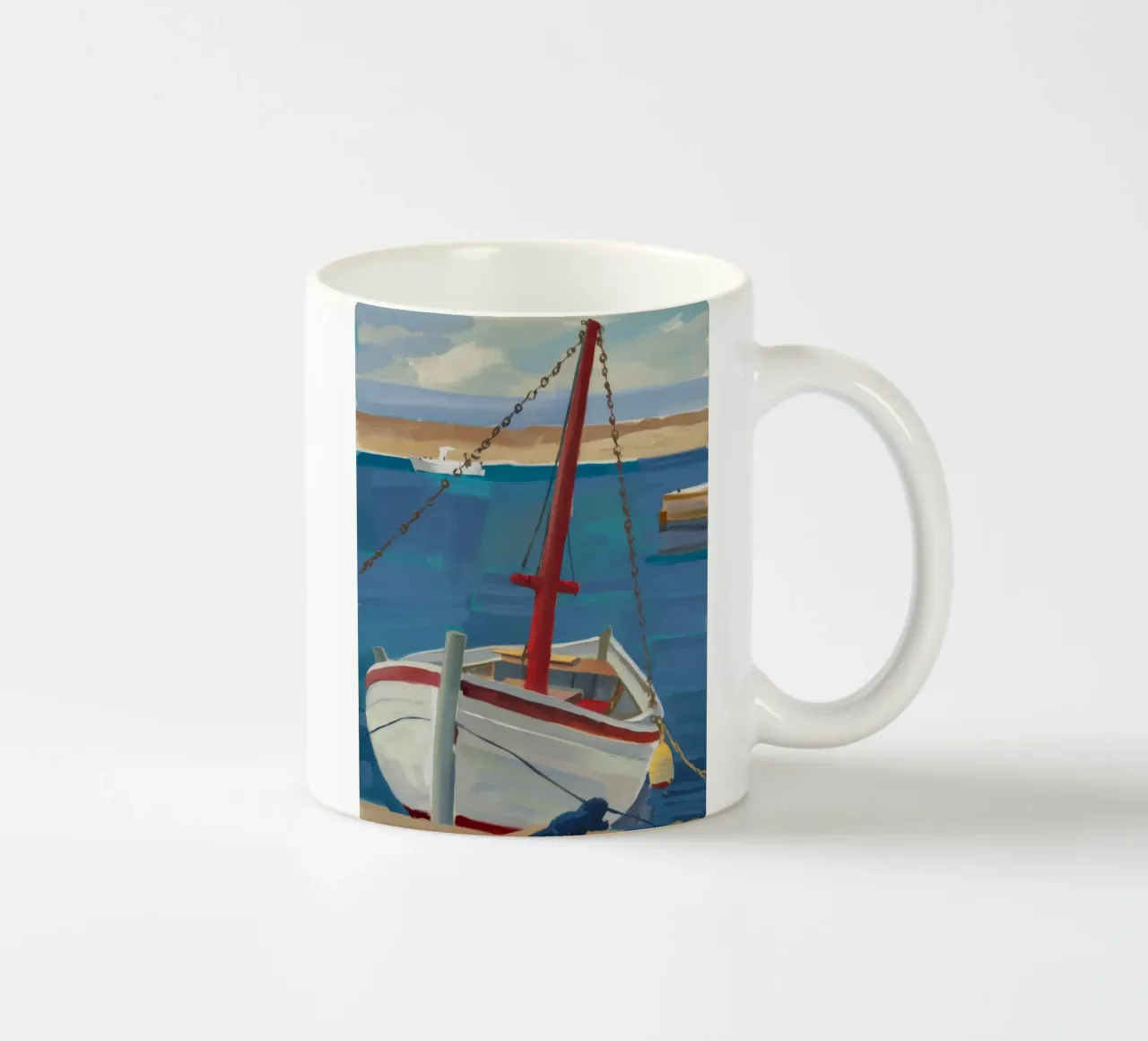 Hafenboot Floß Keramik Tasse von Mystic Grain