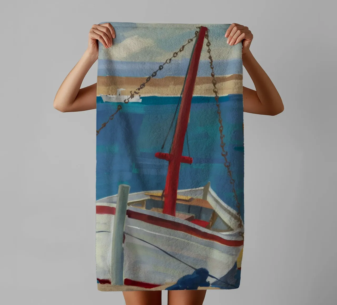 Hafenboot Floß Handtuch von Mystic Grain