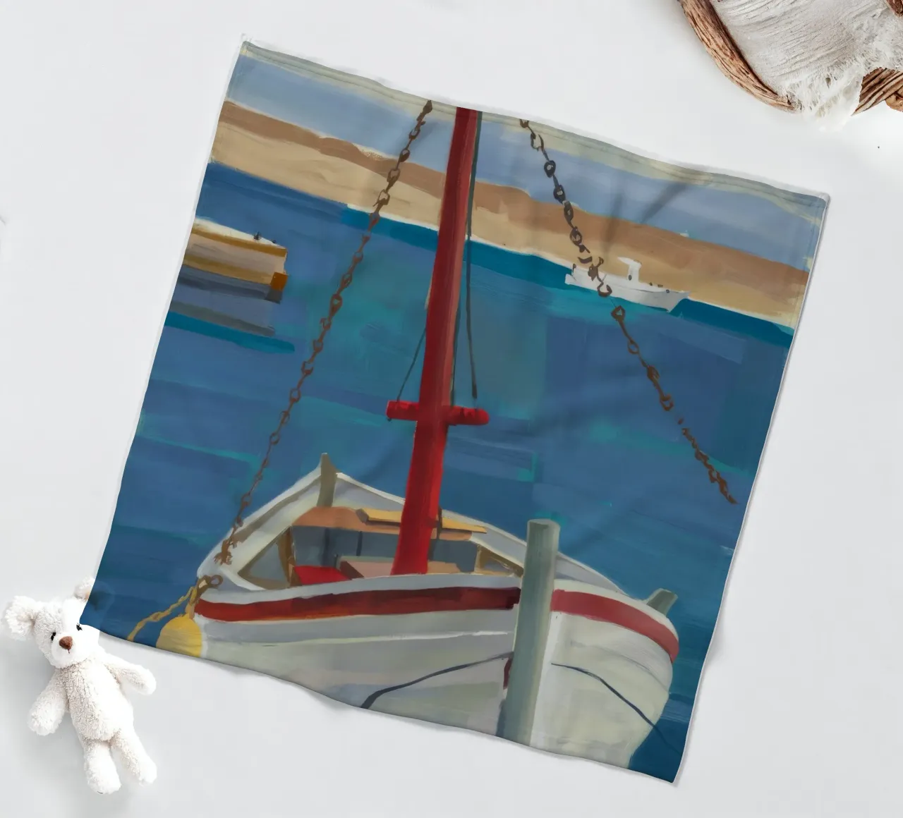 Hafenboot Floß Fleecedecke von Mystic Grain