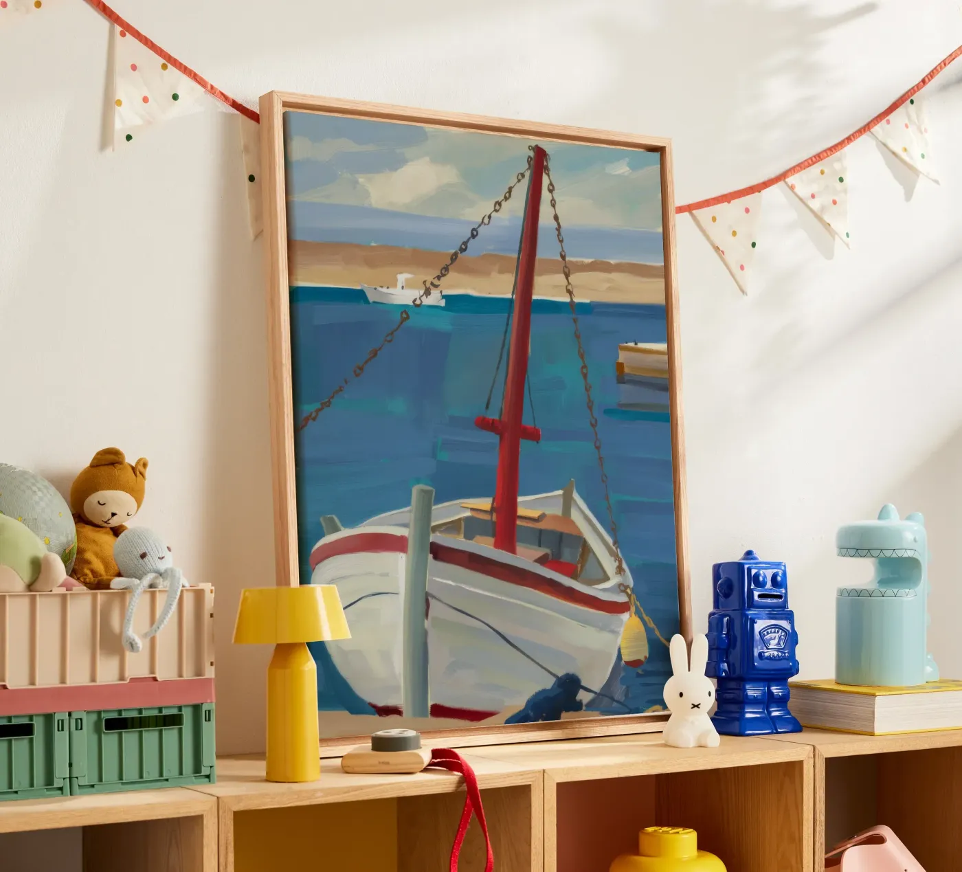 Harbor Boat Float canvas by Mystic Grain