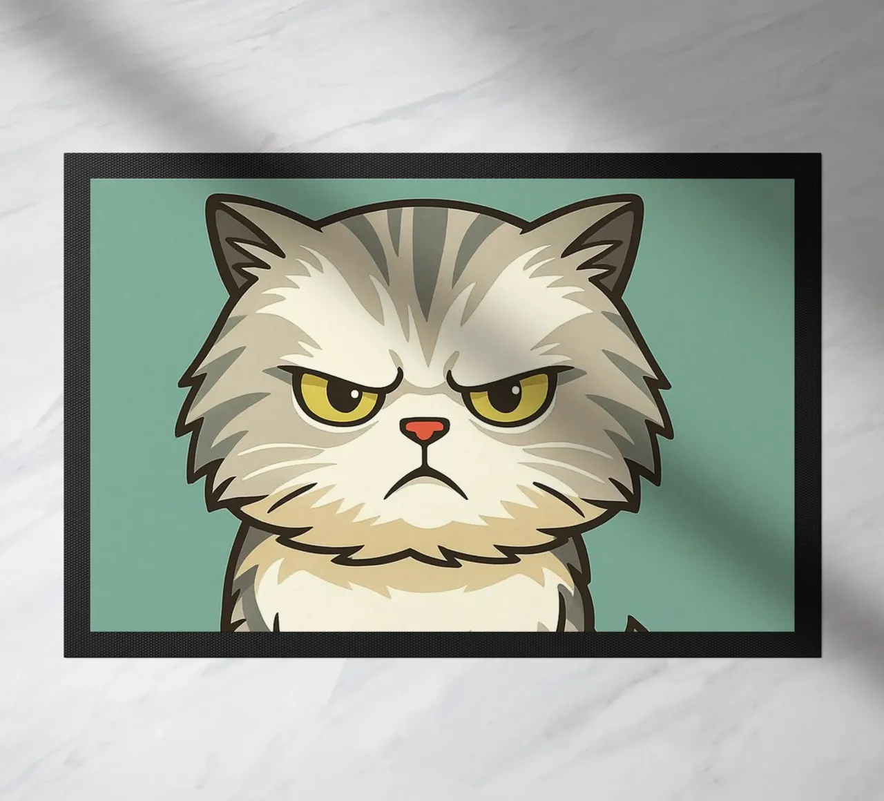 Gatto brontolone vero e proprio zerbino da the gindils