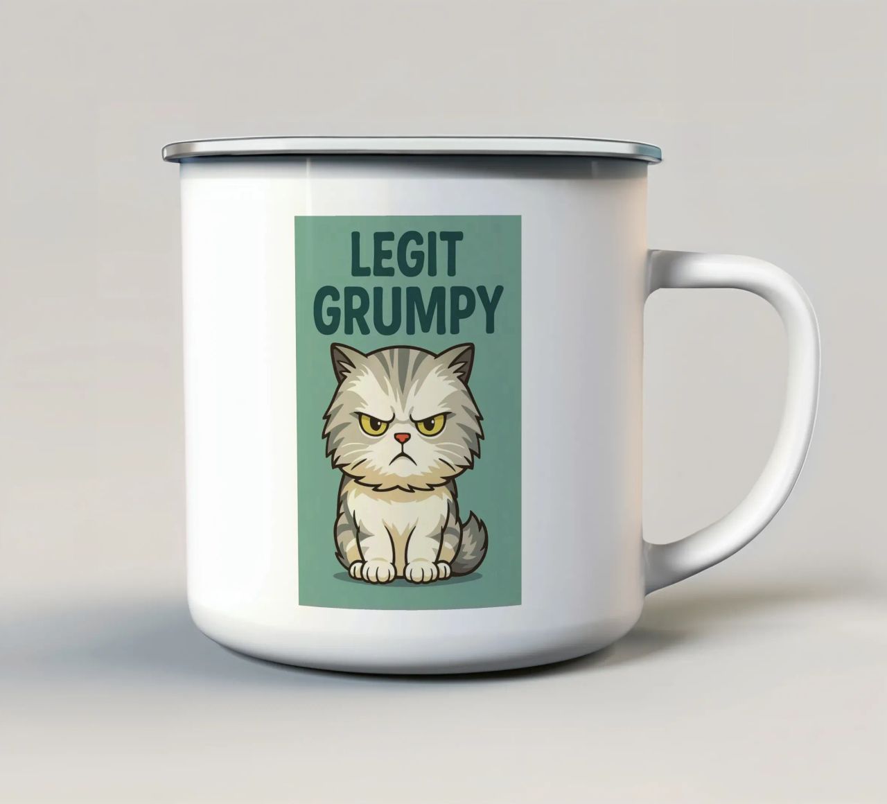 Legit Grumpy Cat emaille mok van the gindils