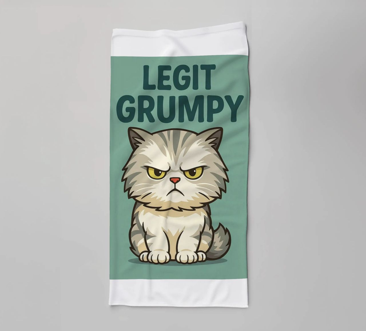 Un vrai chat grincheux serviette de bain de the gindils