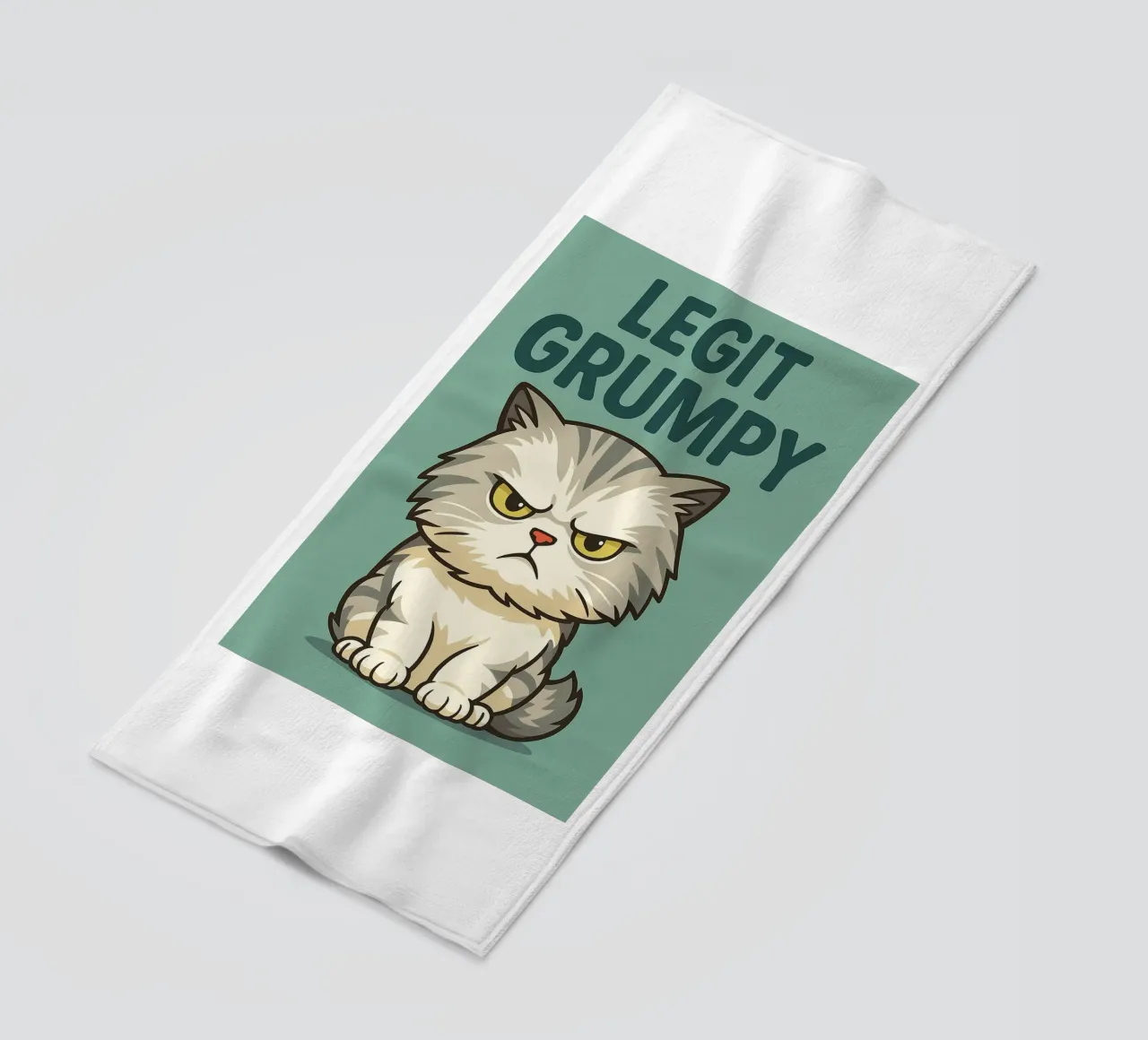 Gatto brontolone vero e proprio telo mare da the gindils