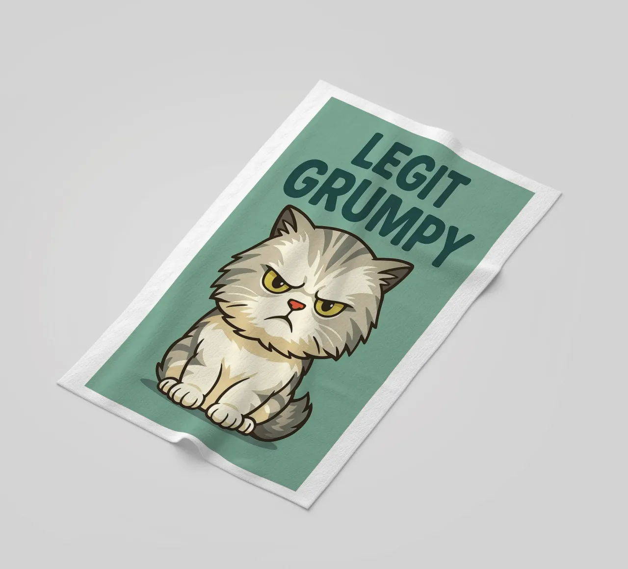 Gatto brontolone vero e proprio telo mare da the gindils