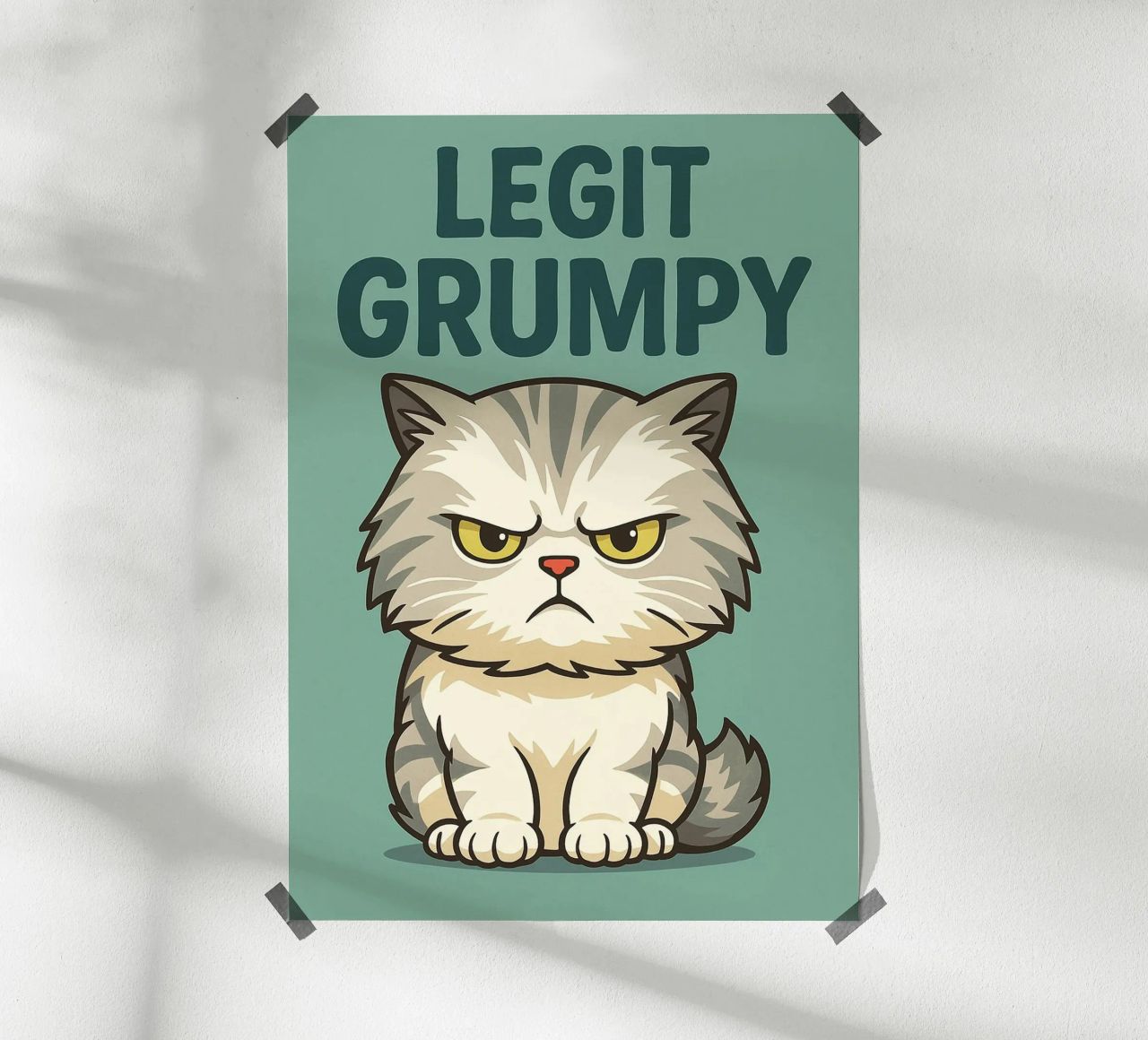 Un vrai chat grincheux poster de the gindils